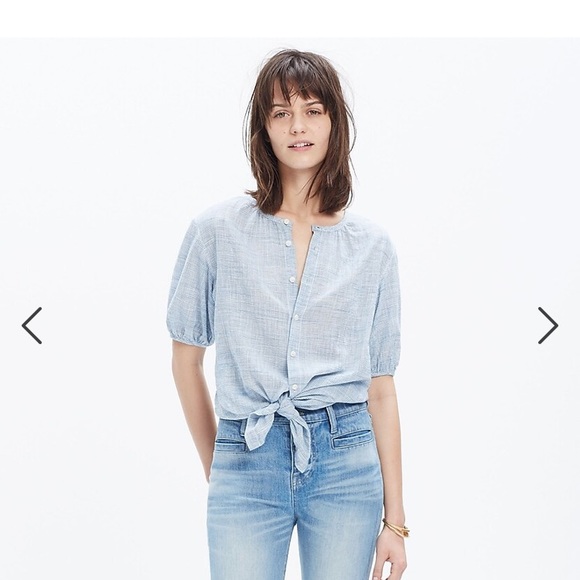 Madewell x Rivet & Thread Striped Peasant Top - Picture 1 of 6